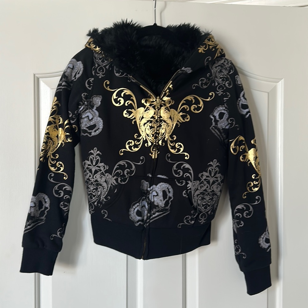 Reversible Faux fur lined hoodie